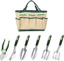 FAMILY'S BACKYARD Garden Tools for Women,7 Piece Gardening Tool Set Aluminum Alloy Hand Tool Starter Kit with Garden Bag,Gardening Gifts for Women and Man.