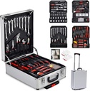 Aluminum Trolley Case Tool Set,799pcs Aluminum Trolley Case Tool Set Silver, House Repair Kit Set, Household Hand Tool Set, with Tool Belt,Gift on Father's Day (Silver)