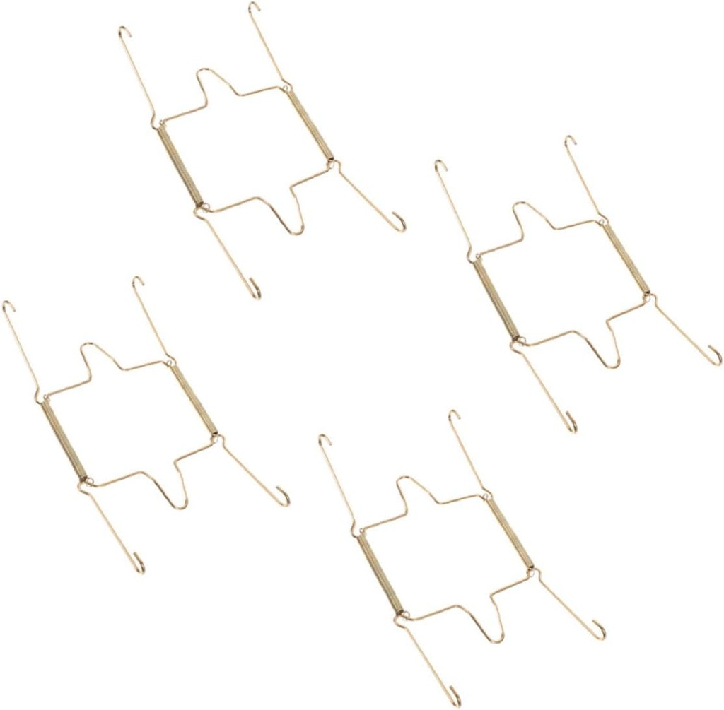 4pcs U-shape Spring Plate Hangers for Wall Invisible Hook Plate Holders Decorative Hangers Dish Display Holders Stainless Steel