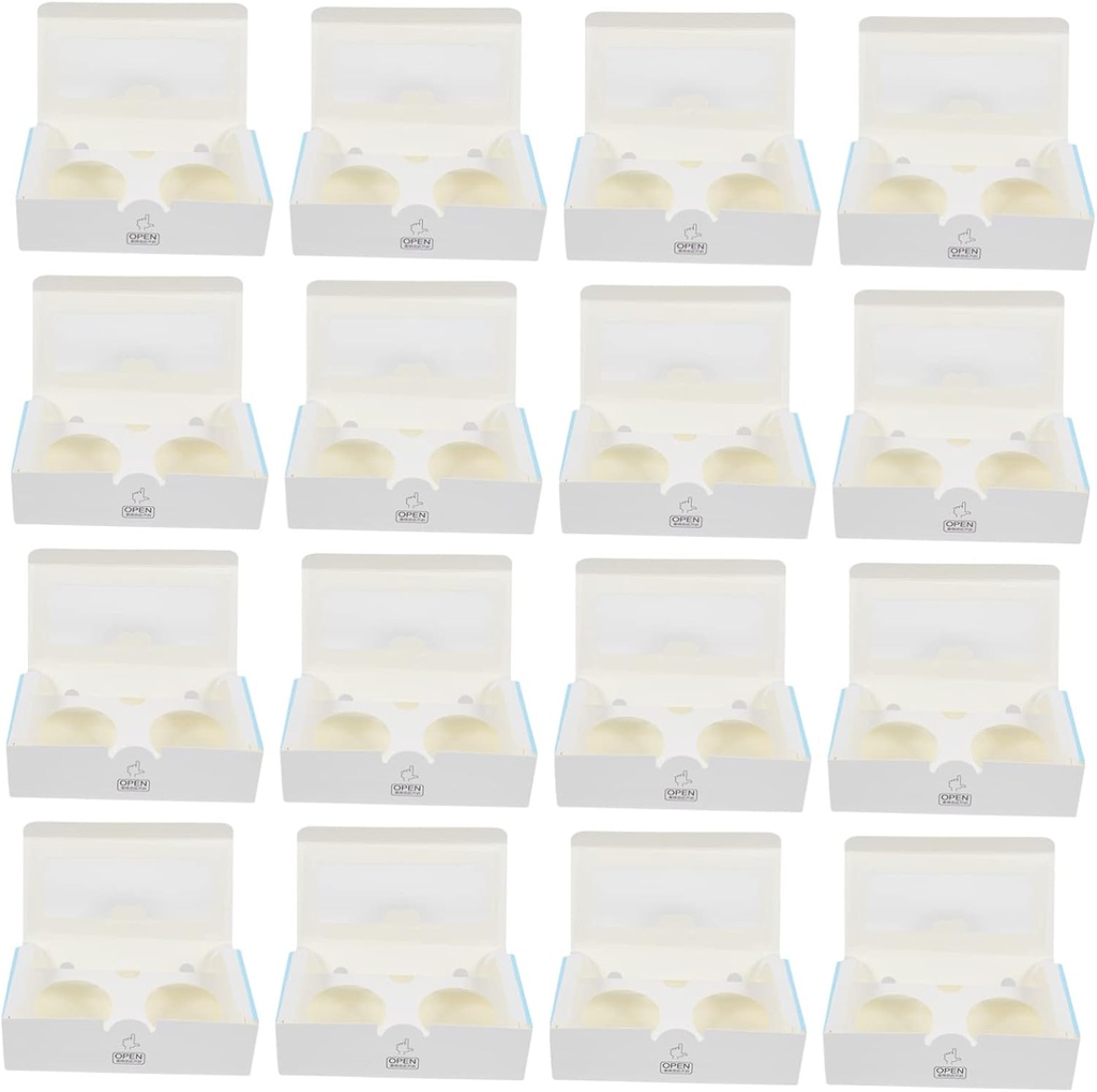 25pcs Christmas Cupcake Boxes Window Treat Boxes for Wedding Party Dessert Egg Tart