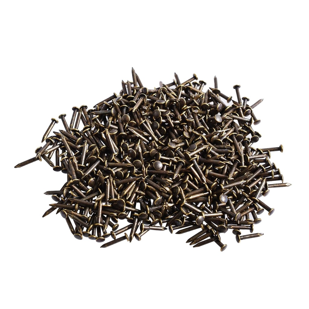 200 Pcs Tiny Hardware Nails 3/8" Copper Plated Wood Nails Finishing Nail Small Nail for Picture Hanging Wall-Mounted Decorations DIY Projects Handicrafts Home Decor (Bronze)