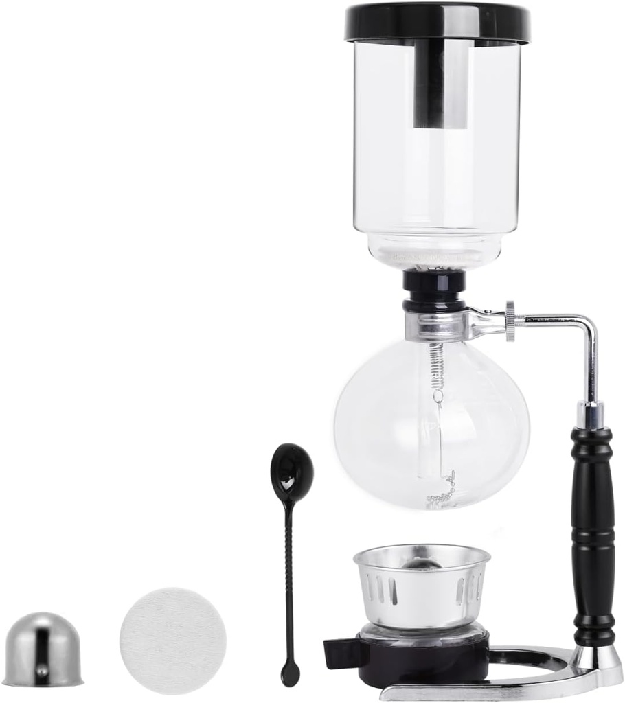 YUCHENGTECH Syphon Coffee Maker Tabletop Glass Siphon Pot Glass Technica Siphon Vacuum Coffee Maker(3 Cups(360ml))