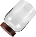 Airtight Glass Jar Jam Jars Flour Sugar Canisters Canning Preserving Labels Biscuit Barrel Candy Pickling Wide Cookies Mouth Storage Pot Cookie Jar Clear Pantry Spice Wood