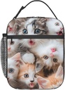 Cute Cat Lunch Box for Kids Girls Boys Kitten Lunch Bag Cooler Tote Reusable Insulated Lunch Bag Container Gifts for Office Picnic Travel Work School