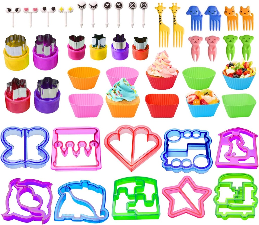 Sandwich Cutters for Kids - Vegetable Fruit Bread Shape Cheese Cookie Cutter Molds for Boys and Girls Lunch Bento box