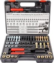 TOMMARS 49-Piece Thread Chaser Set Repair Kit, UNC UNF & Metric with Taps, Dies, and Thread Files for Rethreading and Restoration