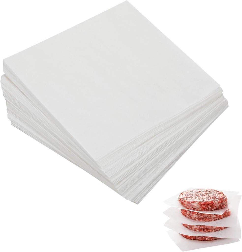 Parchment Paper Squares, 4x4 Inch, Set of 300, Small Hamburger Patty Paper/Nonstick Precut Square Baking Parchment for Separating Small Burger Patty, Cookies & Other Foods, or Baking & Candy Wrapper