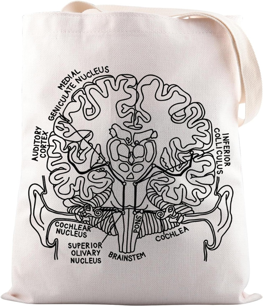 JNIAP Audiology Gift Central Auditory System Anatomy Tote Bag audiology awareness Gift