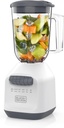 BLACK+DECKER 750W Ice Crushing Blender, 56oz PerfectPour Jar, 6-Tip Stainless Steel Blade, 8 Speeds + Pulse, White