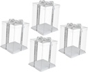 iplusmile 4 Pcs Transparent Plastic Cake Boxes High Birthday Cake Containers for Party Storage and Dessert Packing with Clear Design for Outdoor Banquets and Celebrations