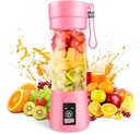 Portable Blender, Personal Blender USB Rechargeable, Mini Juicer for Shakes and Smoothies, Strong Cutting Power with 6 Blades, 380Ml Traveling Fruit Veggie Juicer Cup for Home, Sport, Office, Camping