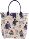 Signare Tapestry Foldable Tote Bag Reusable Shopping Bag Grocery Bag In Paddington Bear Design (FDAW-PADD)