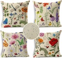 Outdoor Pillows Waterproof Spring Summer Pillow Covers 18x18 Inch Set of 4 Floral Farmhouse Throw Pillows Decorative Cushion Cases for Outdoor Couch Sofa Patio Furniture Home Decoration