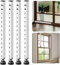Window Security Bar,17-33 inch Adjustable Sliding Door Security Bar Lock with Rubber Tips,Sliding Window Lock Bar for/Patio Glass Door/Home Apartment/Anti-Theft/Child Safety(White - 4 Pack)