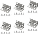 Piutouyar 6Pack Butt Hinge 1 Inch Mini 304 Stainless Steel Small Cabinet Folding Craft Hinges With Mounting Screws for Boxes Gate Drawer