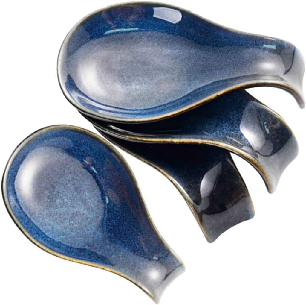 Unomor Ceramic Spoon Dessert Plate Holder Smooth Touch Small Size Multi-functional