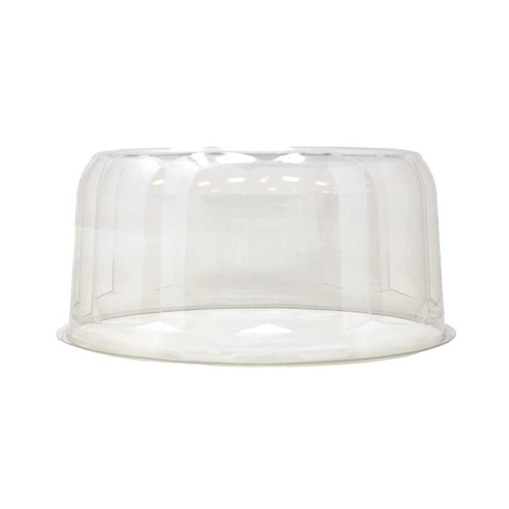 Pactiv Rose Pattern Cake Container & Lid Combo, 13" Diameter x 5.75" Height, Black Base/Clear Lid | 45/Case