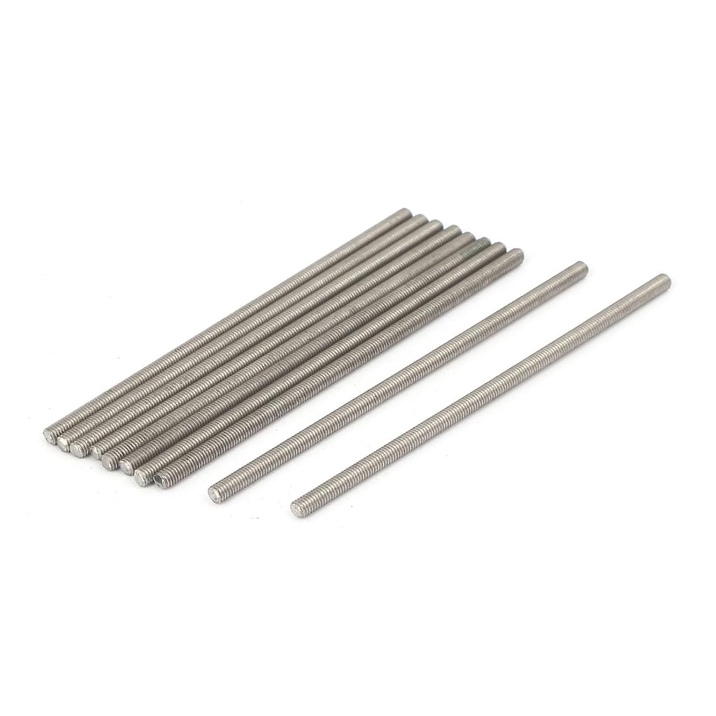 TOP-VIGOR 10Pcs M4-0.7 x 60mm Length Fully Threaded Rod, 304 Stainless Steel Right Hand Threaded Rods, Fully Studding Rod Bar for Anchor Bolts, Clamps, Hangers and U-Bolts