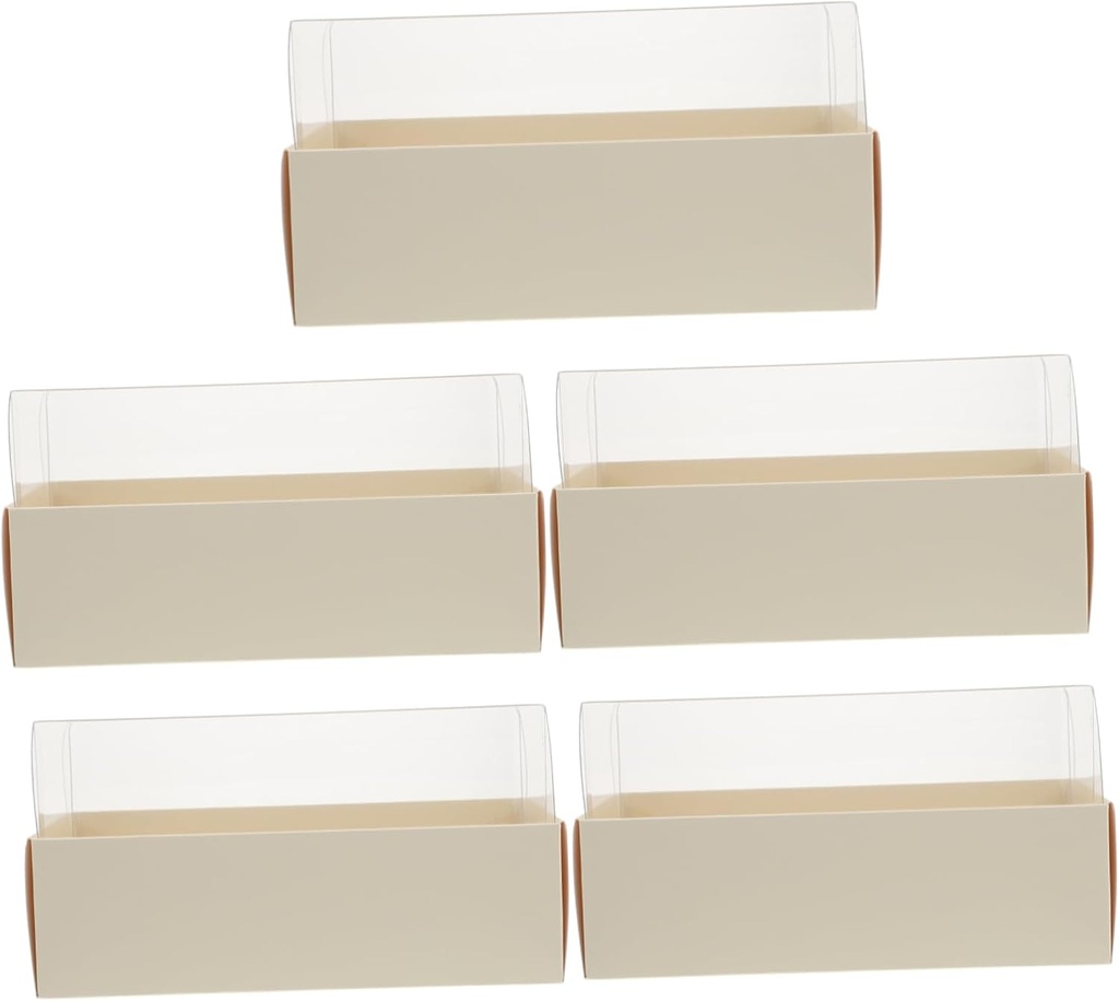 Ciieeo 5pcs Party Cupcake Boxes Compact Cake Boxes Macaroon Packaging Transparent Lid
