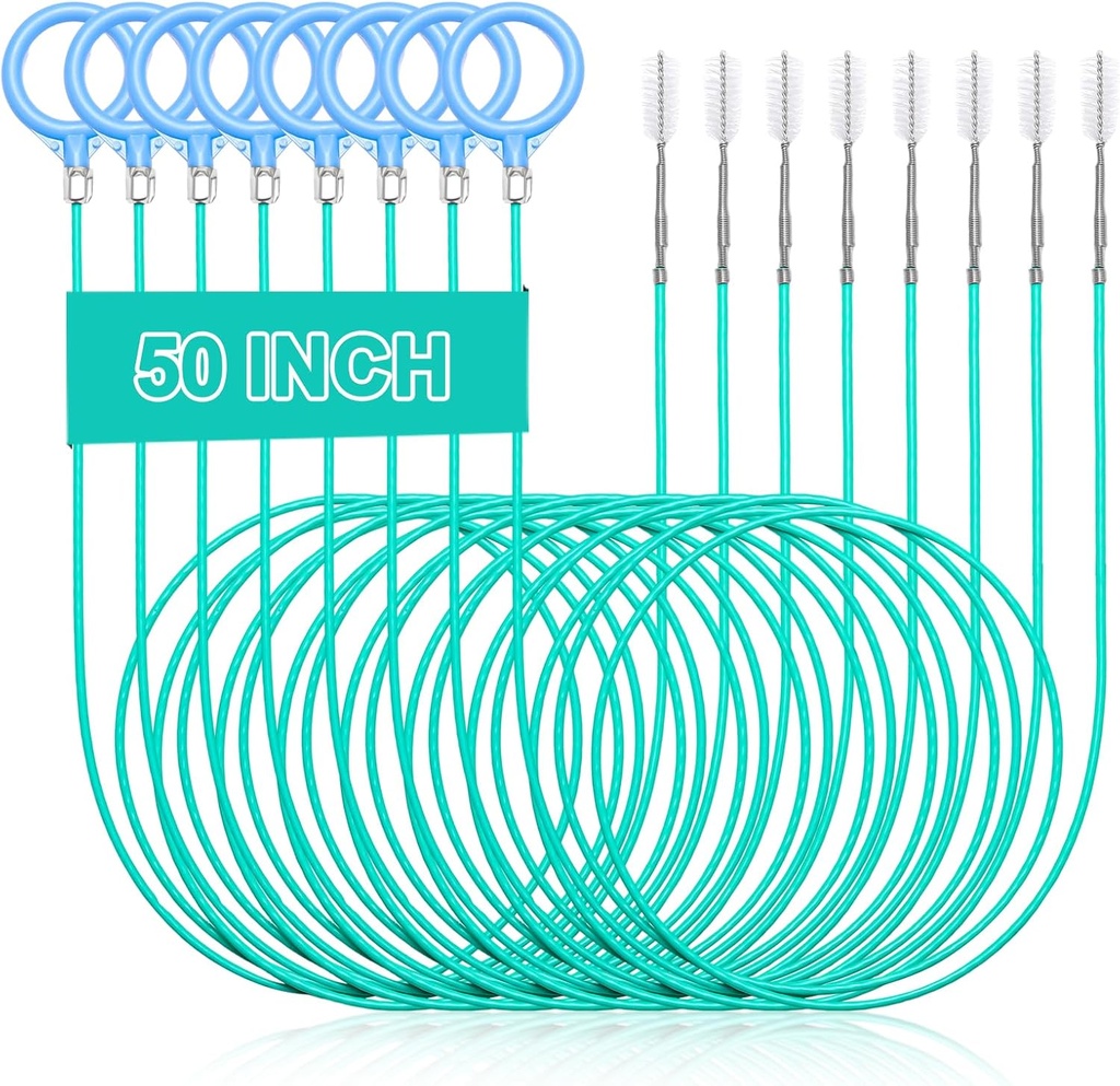 30 Pack 50 Inch Sink Snake Bulk Hair Drain Clog Remover Unbreakable Metal Drain Snake Hair Removal Tool Flexible & Long Unclogging Tool for Bathroom Sink Tub Shower