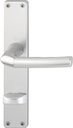 HOPPE 2668223 Aluminium Door Handle Set Birmingham on Long Plate Toilet for Door Thickness 37-42 mm Anodised Silver