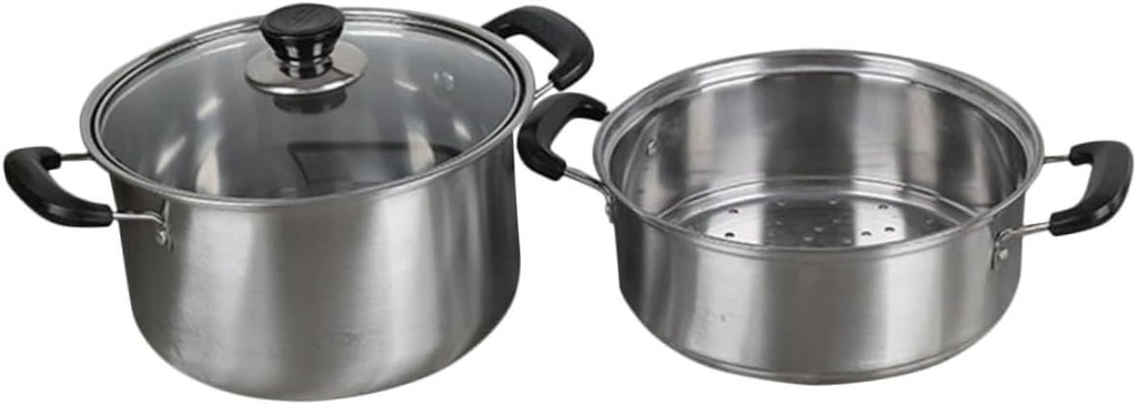 1set Stainless Steel Cooking Pot Steamer Insert Multi-functional Food Steam Pot for Home Use for Dumplings Seafood and Noodles
