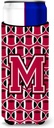 Letter M Football Crimson and White Ultra Beverage Insulators for slim cans