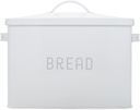 Nat & Jules Extra Large White 15 x 10 Metal Farmhouse Bread Box - Holds Two Full Loaves