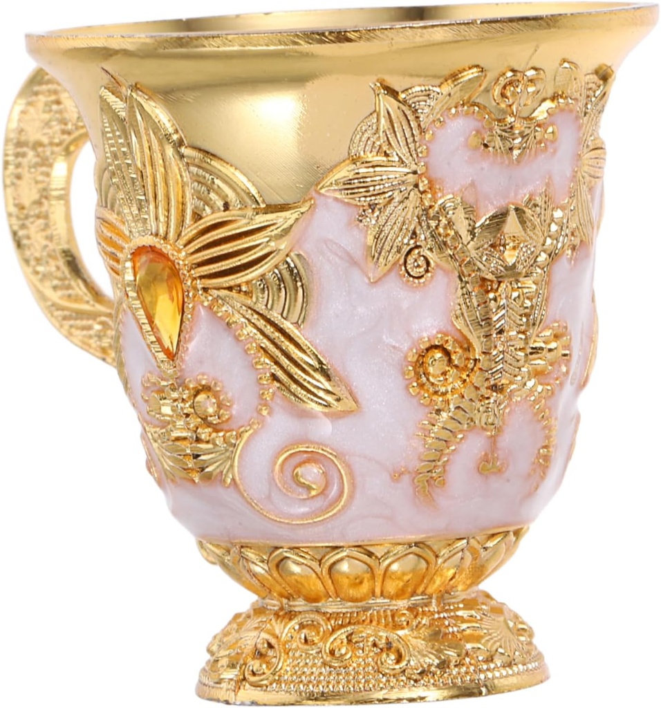 Unbreakable White Wine Small Wine Cup for Drinking Handle European Retro Enamel Cup