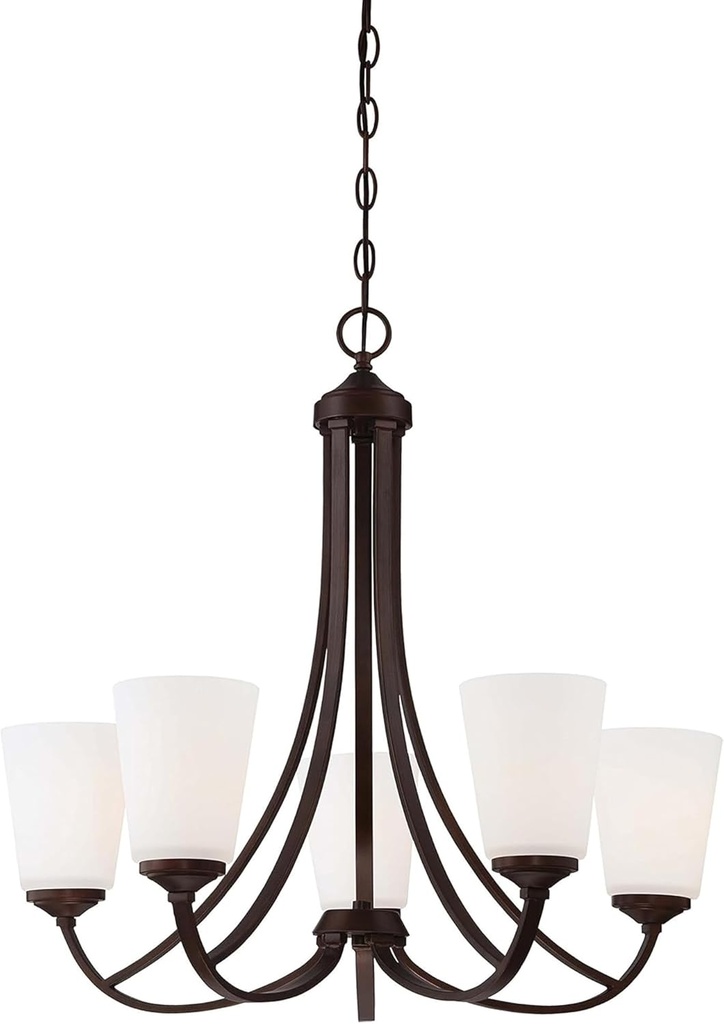 Minka Lavery 4965-284 Overland Park Chandelier, 5-Light, 500 Total Watts, 26-in H x 25-in W, Vintage Bronze