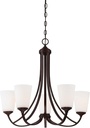 Minka Lavery 4965-284 Overland Park Chandelier, 5-Light, 500 Total Watts, 26-in H x 25-in W, Vintage Bronze