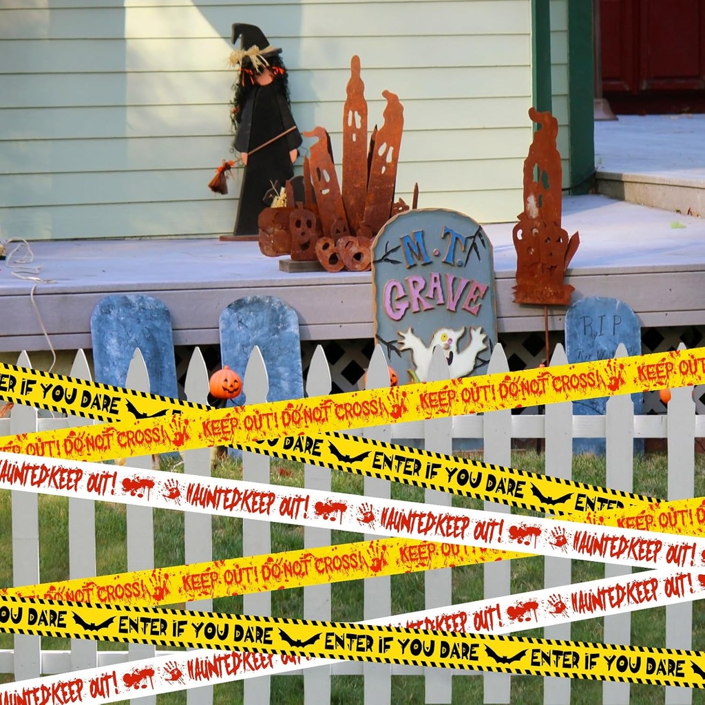 Halloween Decorations Caution Tape 3 in x 88.6 ft 3PCS, Scary Halloween Party Decorations for Indoor Outdoor, Haunted House Decor - Enter If You Dare - Haunted Keep Out - Keep Out Do Not Cross