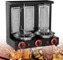 Homemade Chicken Machine,Commercial Turkish Chicken Countertop Rotisserie Grill with Burner Propane Vertical Kebab Broiler(Black)