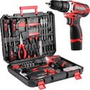 TLGREEN 138 Pcs Tool Set with 12V Cordless Drill –Power Hand Tool Kit with Magnetic Drill Bit Set, 2-Speed Control & Fast Charging,Home ToolKit for DIY, Repairs,Lightweight Toolbox for Men & Women