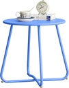 Modern Navy Blue Outdoor Side Tables, Patio Small Side Table, End Table for Garden Balcony Yard