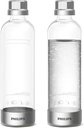 PHILIPS Carbonating Bottles ADD916/37, 1L Twin Pack Reusable PET Sparkling Water Bottles Compatible Sparkling Water Maker, 2 Pack for ADD4902BKOQ/37, ADD4902WHOQ/37 and ADD4901GROQ/37, ADD4901BKOQ/37