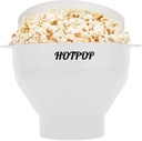 The Original HotPop Silicone Popcorn Maker - Microwave Popcorn Popper - Collapsible Bowl, Heat-Resistant, Easy to Clean, Ideal for Family Movie Nights, 15-Cup Capacity - White