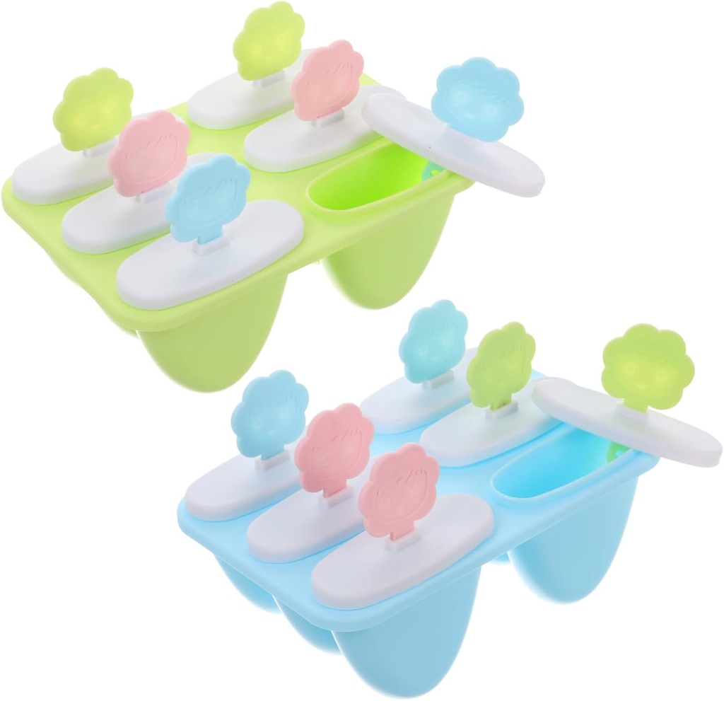2pcs Ice Cream Molds with Lids Fun Smile Face Maker for Home Use Food-grade Reusable and Easy Fruity Treats