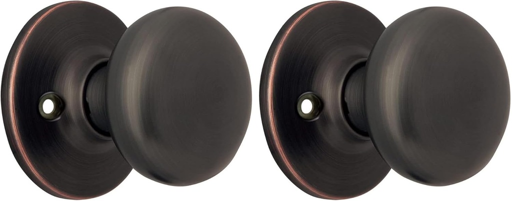Design House 753434 Cambridge 2-Way Adjustable Dummy Door Knob, Oil Rubbed Bronze (Pack of 2)