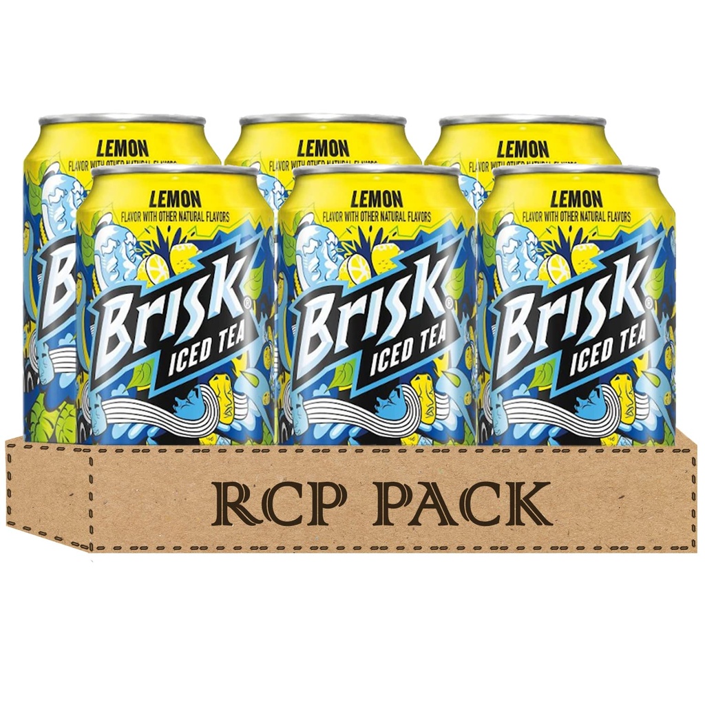 Brisk Iced Tea, Lemon, 12oz Cans (Pack of 6)