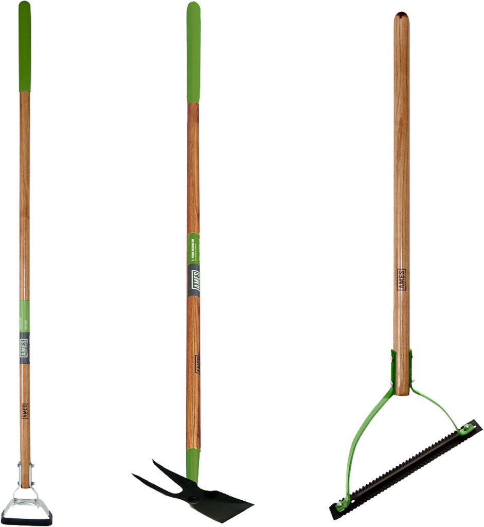 AMES 3-pc. Weeding Kit with Action Hoe, 2-Prong Hoe, and Weed Cutter