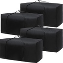 Silkfly 4 Pcs Patio Cushion Storage Bags 48" L x 15" W x 22" H Outdoor Cushion Storage Bag Extra Large Zippered Furniture Pillow Protective Storage Bag Black 420D Oxford Fabric Christmas Tree Storage