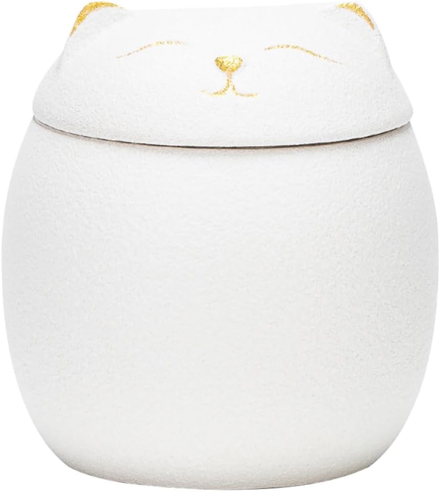 PRETYZOOM Cute Kitten Design Ceramic Storage Jar Multi Function Tea Container Home Storage Canister with Lid for Cat Treats and Snacks Craftsmanship Compact