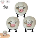 Cow Toilet Roll Holder - 3PCS Funny Toilet Paper Holder Free Standing Bathroom Set - 3D Printed Cow Loo Roll Holder - Unique Tissue Paper Roll Storage Cute Bathroom Decor