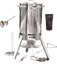 Turkey Fryer Complete Stainless Steel Kit for 25+ Pound Oversized XL Big Fry 44 Quart Stockpot