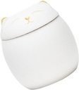 Cabilock Ceramic Tea Jar Kitchen Storage Jar Cartoon Cat Sealed Canister Mini Food Storage Container for Loose Tea Coffee Bean Sugar Salt 160ML (White)
