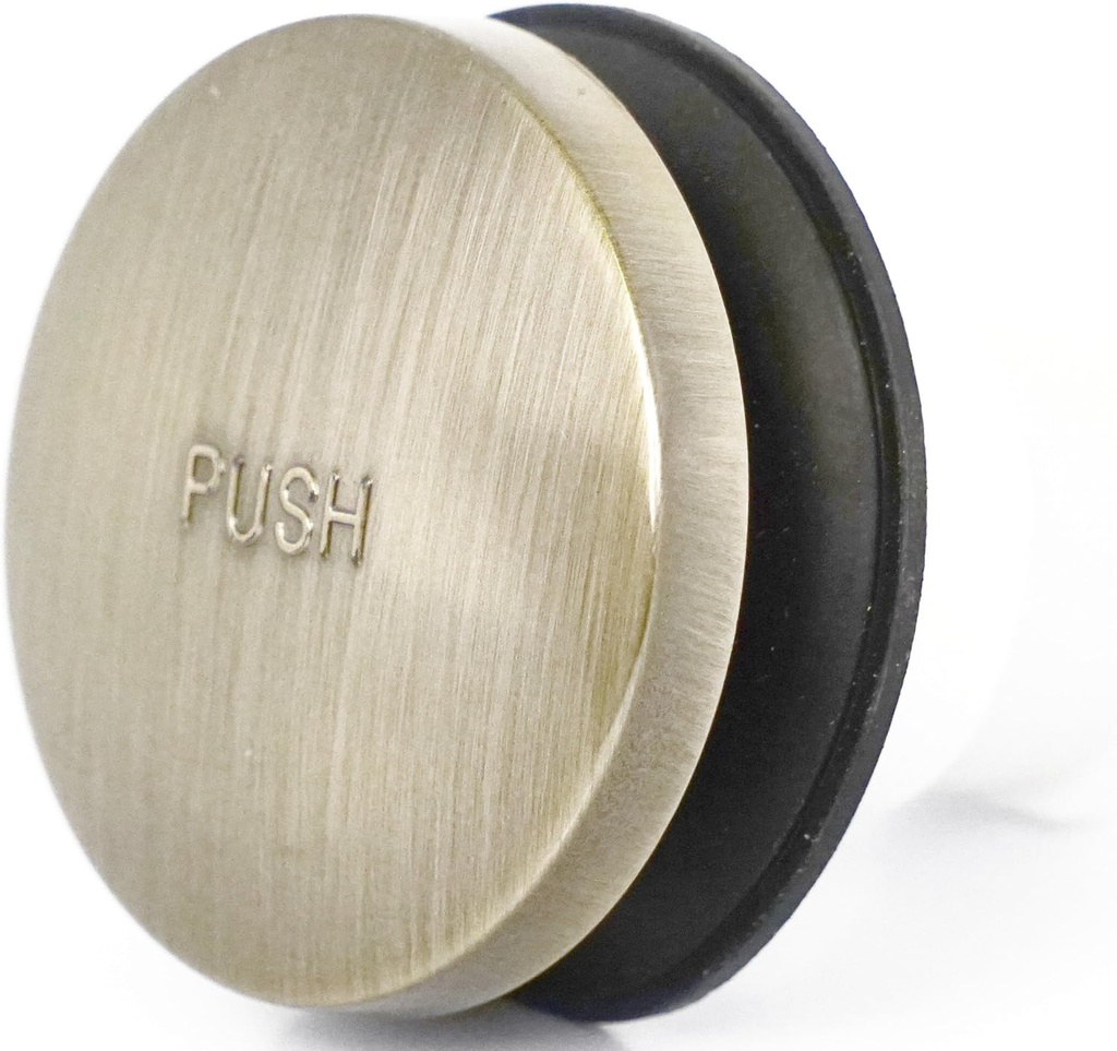 LASCO 03-4903AB Bathtub Drain Tiptoe Style Stopper, 3/8-Inch Male Thread, Antique Brass