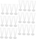 STOBAZA 40pcs Unbreakable Plastic Wine Goblets Ribbed Glassware for Wedding Parties