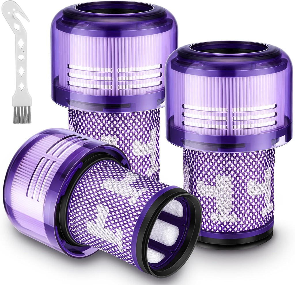 V12 Filter Replacements for Dyson V12 Detect Slim, Detect Slim Animal, Slim+ Cordless Vacuum and V12 Slim Absolute Vacuums, SV34, SV35 V12 Vacuum Cleaner Filter Replacement, Part No. 971517-01, 3 Pack