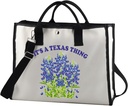 JXGZSO It's a Texas Thing Bluebonnet and Yellow Rose of Texas Tote Bag Gift For Traveler